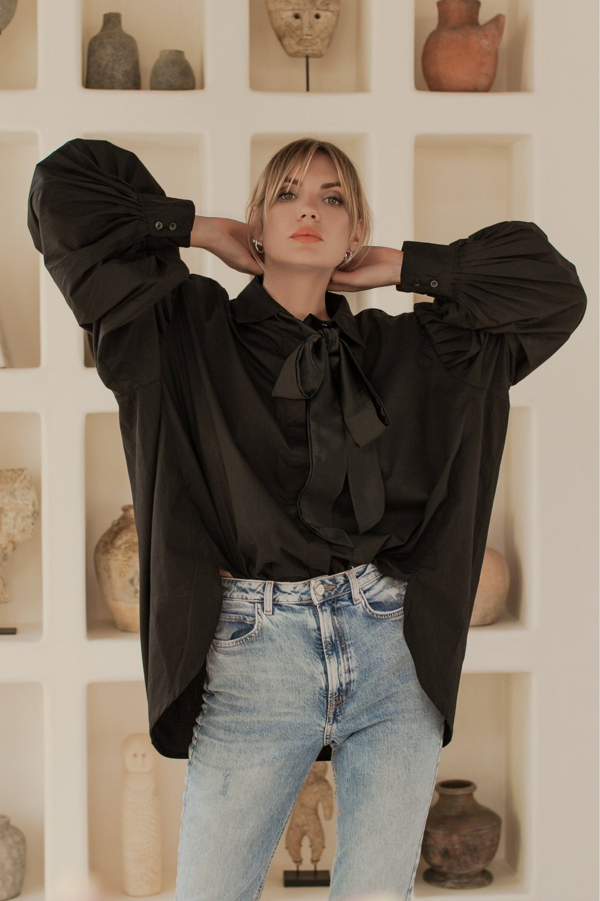 Merci Balloon Sleeve Oversized Shirt (Sale)
