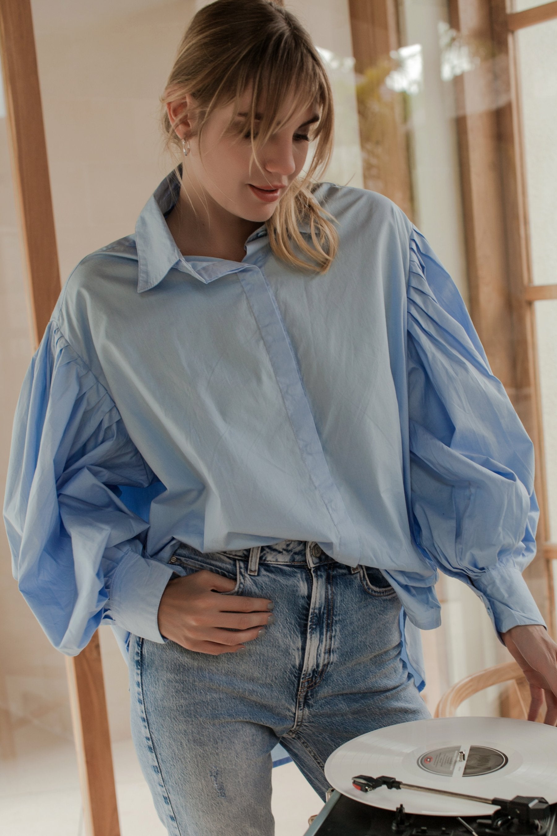 Merci Balloon Sleeve Oversized Shirt (Sale)