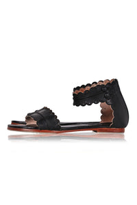 Midsummer Scalloped Leather Sandals