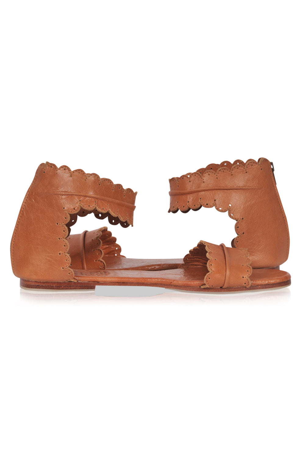 Midsummer Scalloped Leather Sandals