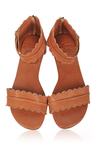 Midsummer Scalloped Leather Sandals