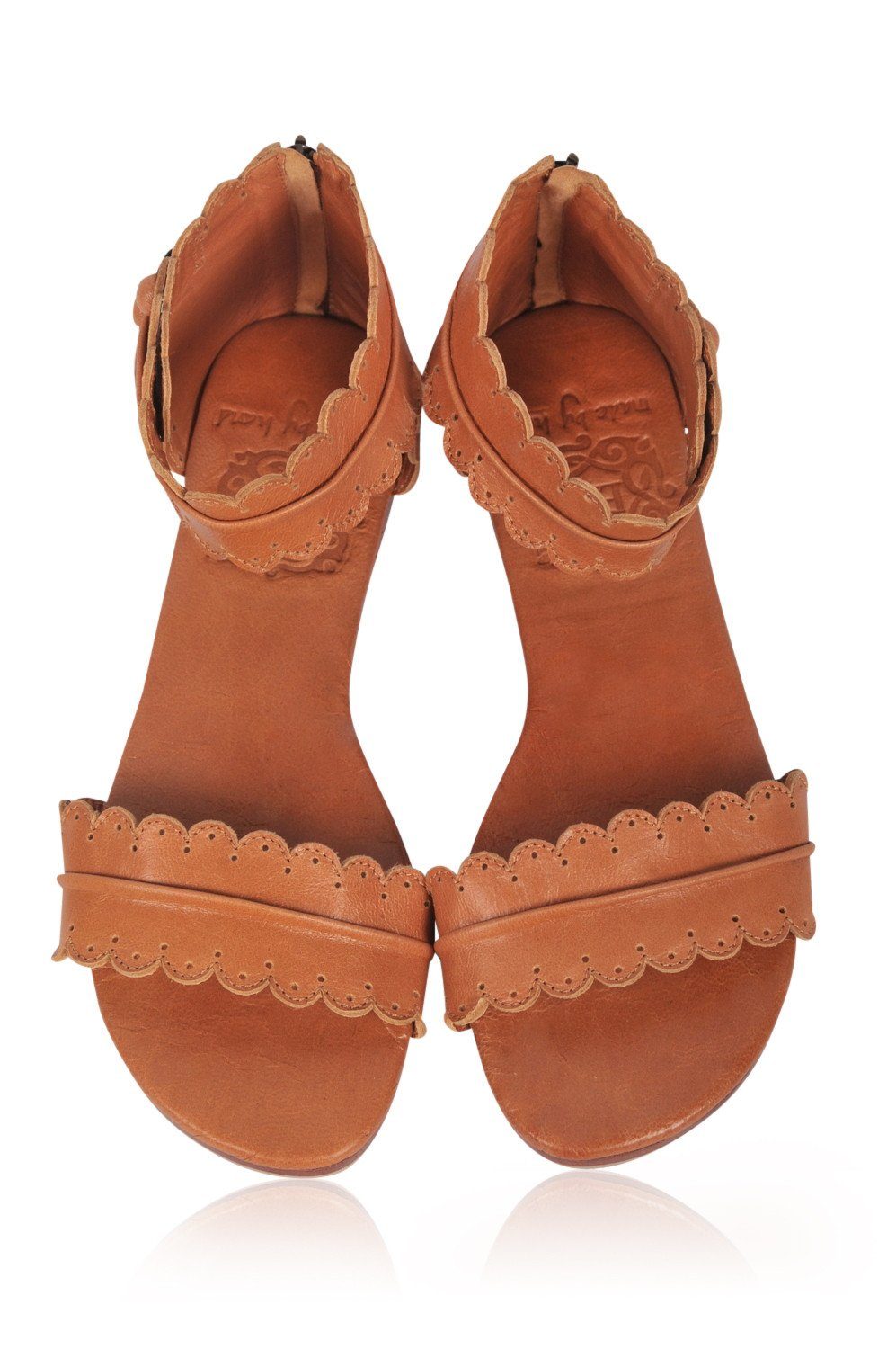 Midsummer Scalloped Leather Sandals