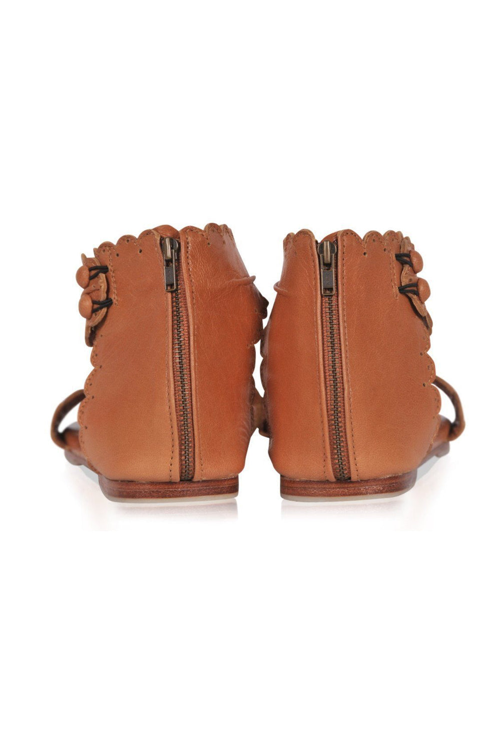 Midsummer Scalloped Leather Sandals