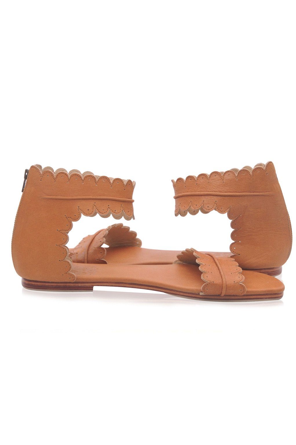 Midsummer Scalloped Leather Sandals