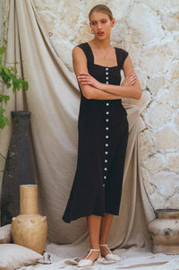 Mira Linen Midi Dress
