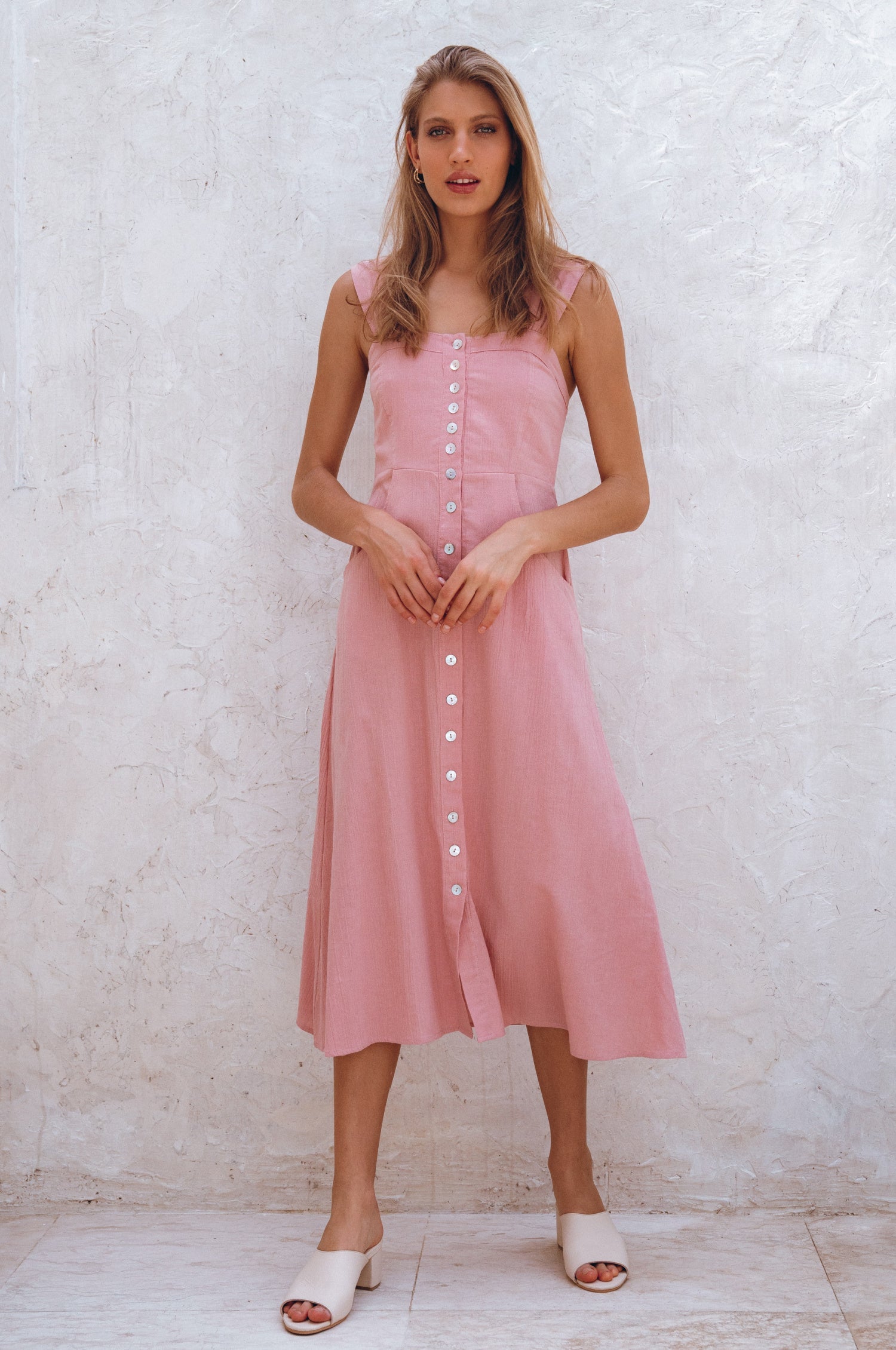 Mira Linen Midi Dress