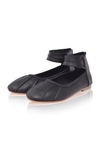 Muse Ankle Strap Leather Ballet Flats