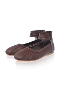 Muse Ankle Strap Leather Ballet Flats
