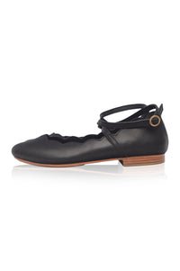 Myrelle Criss-Cross Leather Ballet Flats (Sz. 7.5 & 8.5)