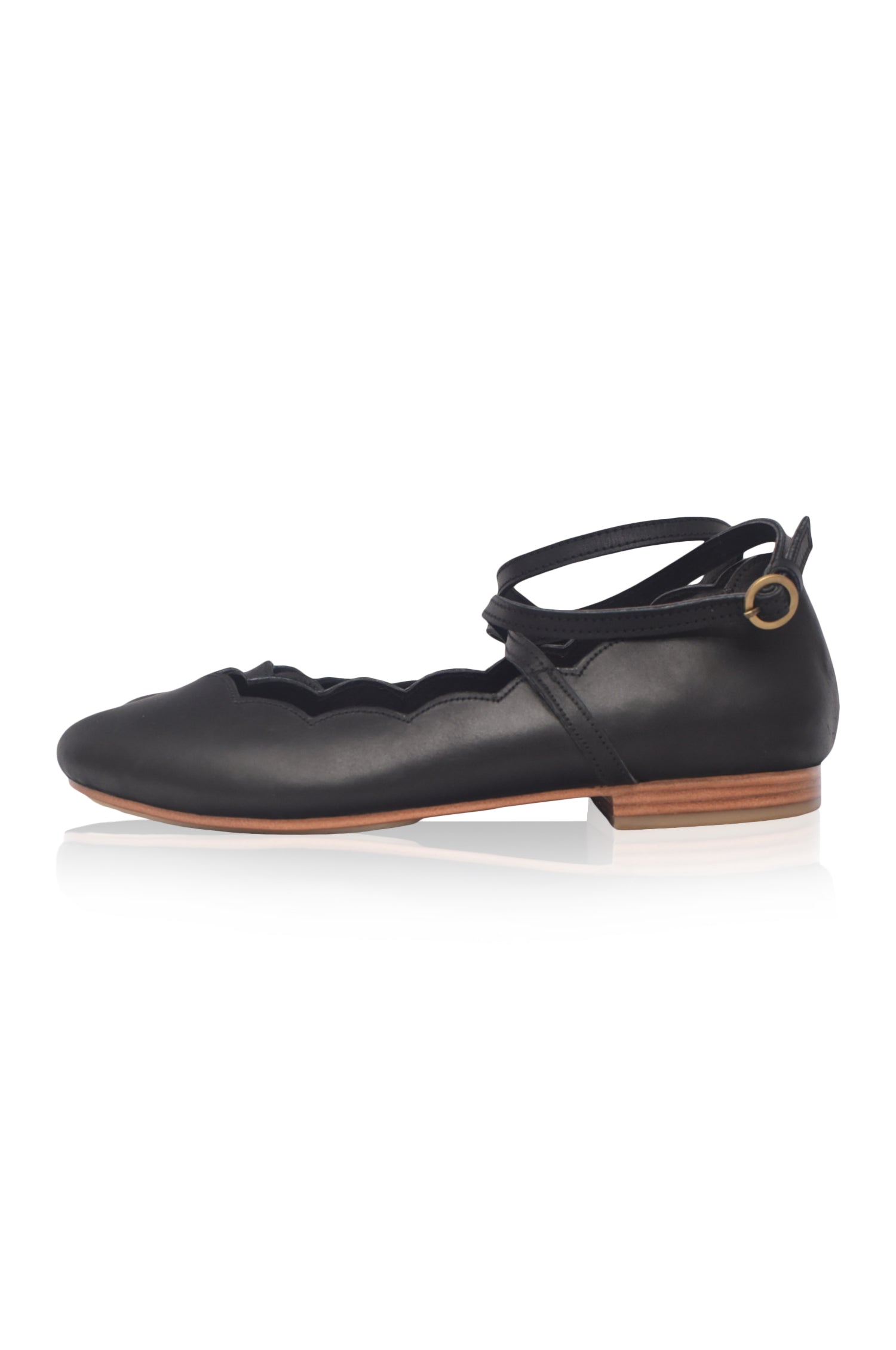 Myrelle Criss-Cross Leather Ballet Flats (Sz. 7.5 & 8.5)