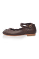 Myrelle Criss-Cross Leather Ballet Flats