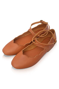 Myrelle Criss-Cross Leather Ballet Flats