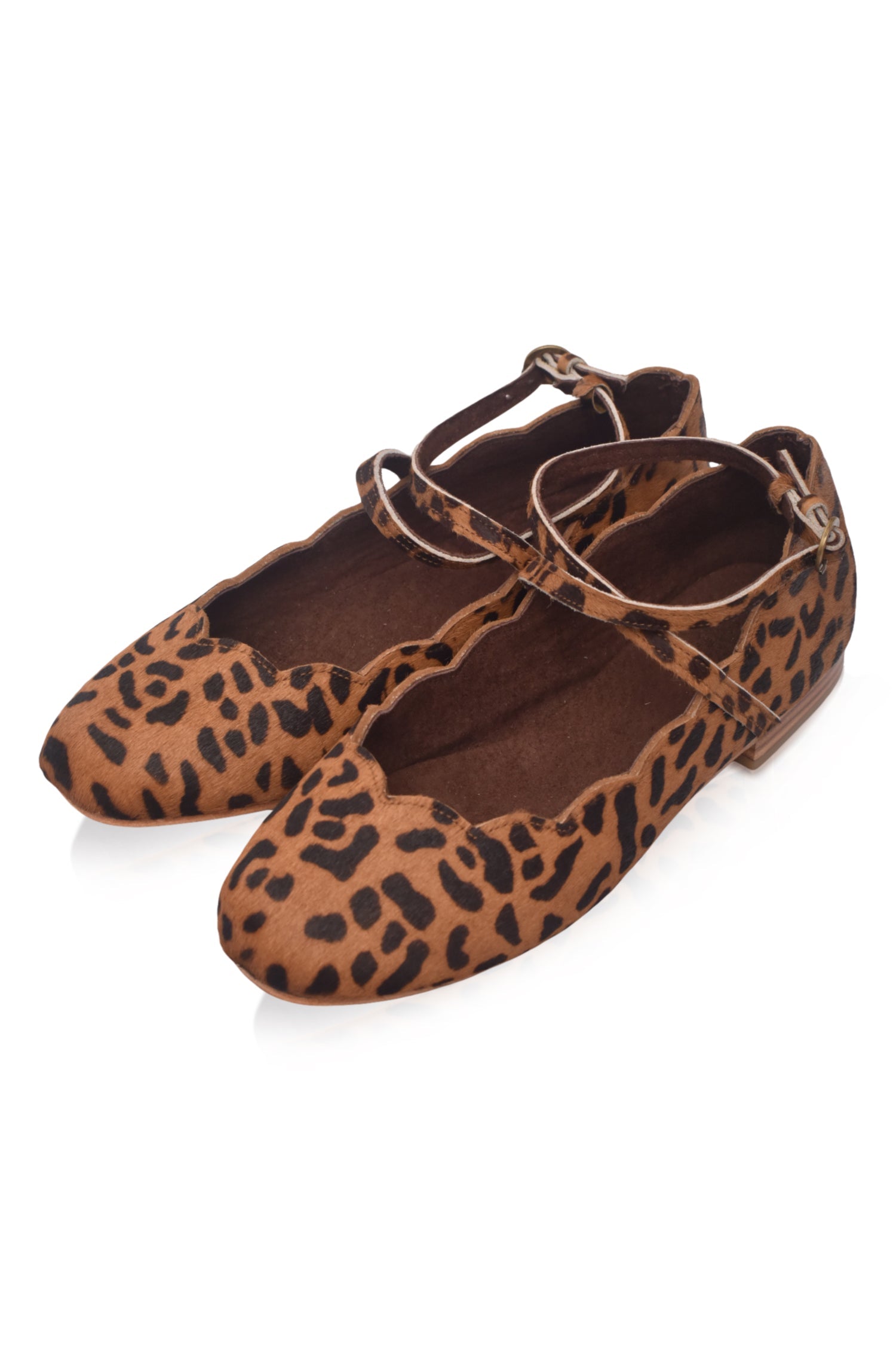 Myrelle Criss-Cross Leather Ballet Flats (Sz. 7.5 & 8.5)