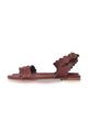 Nirvana Scalloped Wrap Leather Sandals