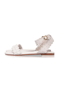 Nirvana Scalloped Wrap Leather Sandals
