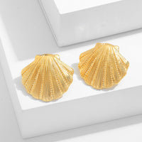 Earrings with high-end feel, starfish shells, ins earrings, metallic shell earrings, light luxury earrings