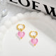 Pink Acrylic Earrings Made in Greece, European Mayol Jewelry Valentine's Day Love Earrings