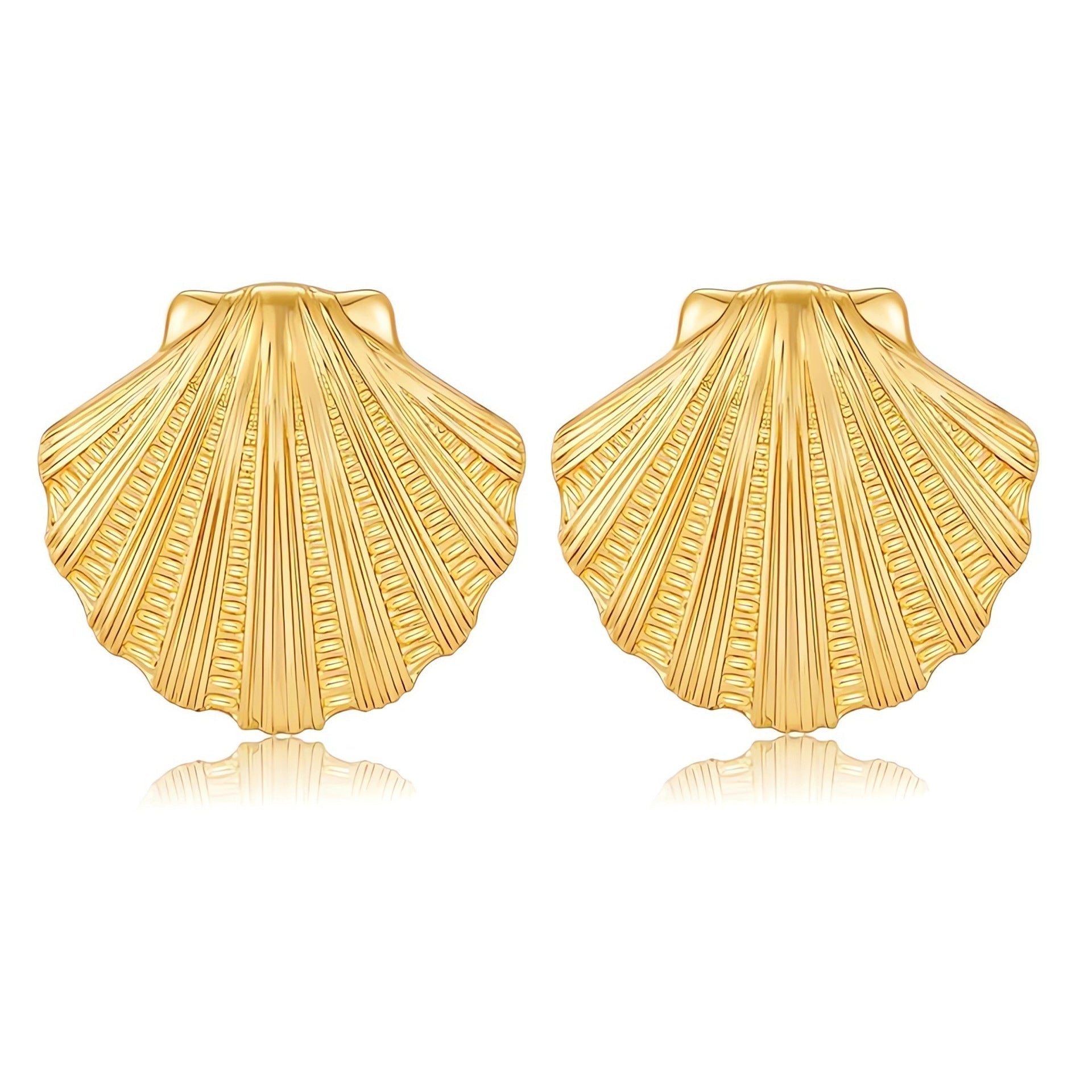 Earrings with high-end feel, starfish shells, ins earrings, metallic shell earrings, light luxury earrings
