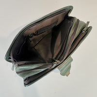 Leather Briefcase, Olive Green-3