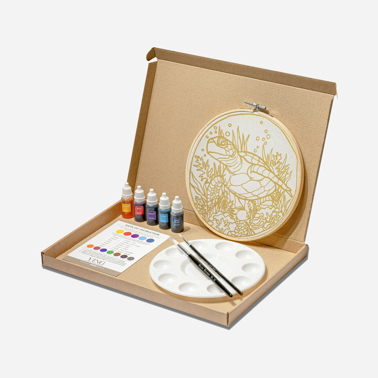 Oh My Turtle! DIY Batik Craft Kit – Authentic Wax-Resist Textile Art for Beginners-2
