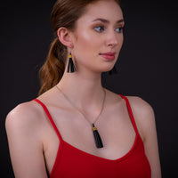 Asante Recycled Rubber Tassel Earrings-2