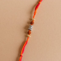 Rudraksh Silver Beads Rakhi-3