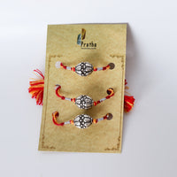 Silver Round Beads Rakhis ( Pack Of 3 )-2
