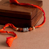 Rudraksh Silver Beads Rakhi-0