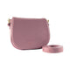RB1002AZ | Made in Italy Genuine Leather Shoulder Bag with Removable Leather Shoulder Strap and Shiny Gold Metal Buckle Attachments - Antique Pink Color - Size: 26 x 20 x 10 cm.