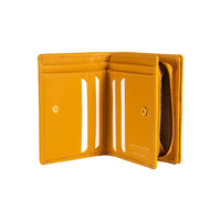 RB1083GAR | Portafogli Donna Made in Italy in Vera Pelle Liscia Opaca. Colore Senape. Dimensioni (da chiuso): cm 13 x 9 x 2,5