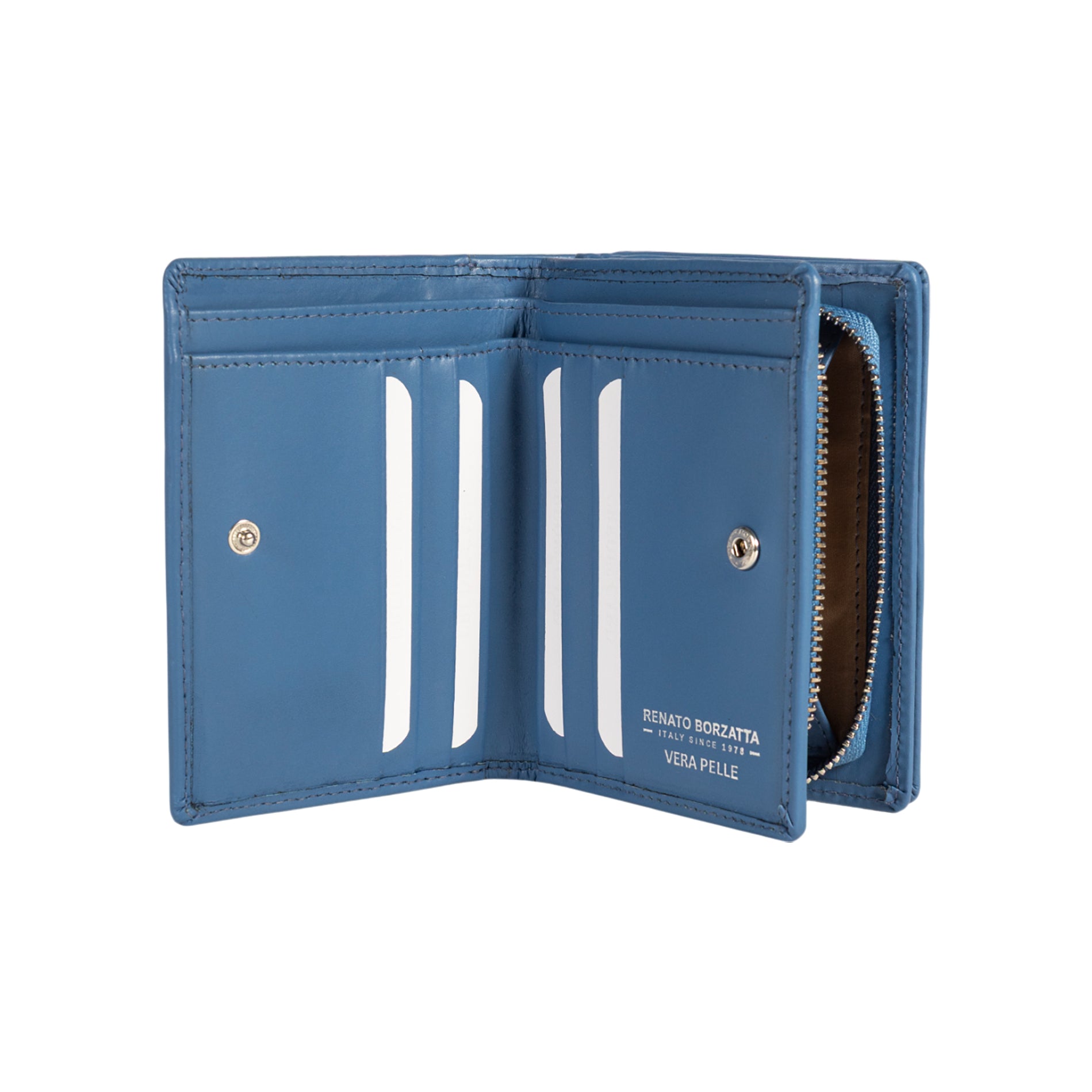 RB1083SCP | Women's Wallet Made in Italy in Genuine Smooth Matte Leather. Wisteria Color. Dimensions (closed): 13 x 9 x 2.5 cm