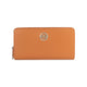 RB1084SS | Women's zippered wallet made in Italy in smooth, matte genuine leather. Cognac color. Dimensions: 20 x 10 x 2.5 cm