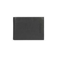 RB12004A | Men's folded wallet in genuine full-grain leather, with light grain. Black color. RFID protection. Size when closed: 12.5 x 9.5 x 2 cm. Packaging: gift box bottom/cover