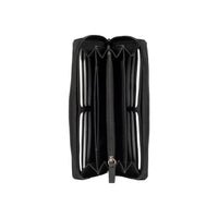 RB12080A | Women's wallet in genuine full-grain leather, with light grain. Black color. RFID protection. Size: 20 x 10 x 2.5 cm. Packaging: gift box bottom/cover