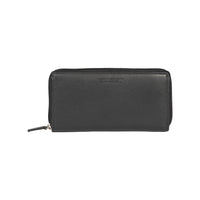 RB12080A | Women's wallet in genuine full-grain leather, with light grain. Black color. RFID protection. Size: 20 x 10 x 2.5 cm. Packaging: gift box bottom/cover
