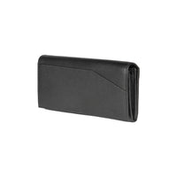 RB12129A | Women's wallet in genuine full grain leather, dollar/light grain. Black color. RFID protection. Size when closed: 18.5 x 10 x 3 cm. Packaging: gift box bottom/cover