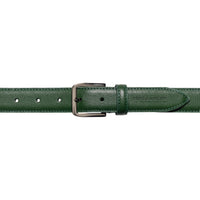 RB4017E | Cintura Donna Made in Italy in Vera Pelle Saffiano. Fibbia in finitura Argento Lucido. Colore Verde. Dimensioni: cm 115 x 3,0 x 0,5 (giro vita cm 100)