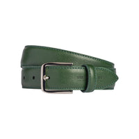 RB4017E | Cintura Donna Made in Italy in Vera Pelle Saffiano. Fibbia in finitura Argento Lucido. Colore Verde. Dimensioni: cm 115 x 3,0 x 0,5 (giro vita cm 100)