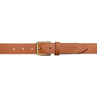 RB4020S | Women's Belt Made in Italy in Soft Genuine Sauvage Leather. Polished Gold-finish buckle. Cognac color. Dimensions: 115 x 3.0 x 0.5 cm (waistline 100 cm)