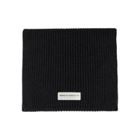 RB5002A | CERVINO Knit Scarf Mixed Wool Made in Italy. Color Black - One Size