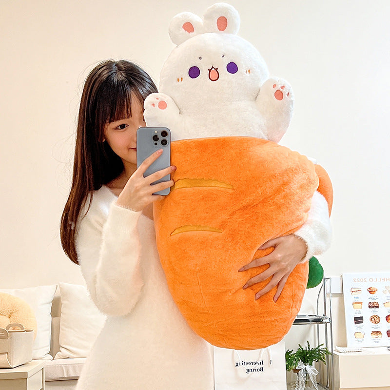 Radish Rabbit Plush Cat and Dog Pillow Toy-2