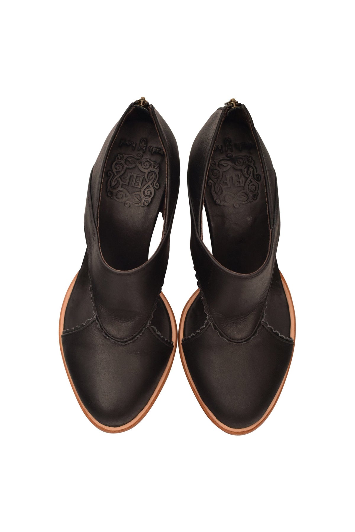 Rain Kiss Leather Heel Booties (Sz. 6)
