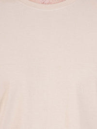 Round Neck Tshirt Beige Cream Cotton Tshirt for men and women for summer breathable cool soft fine fabric