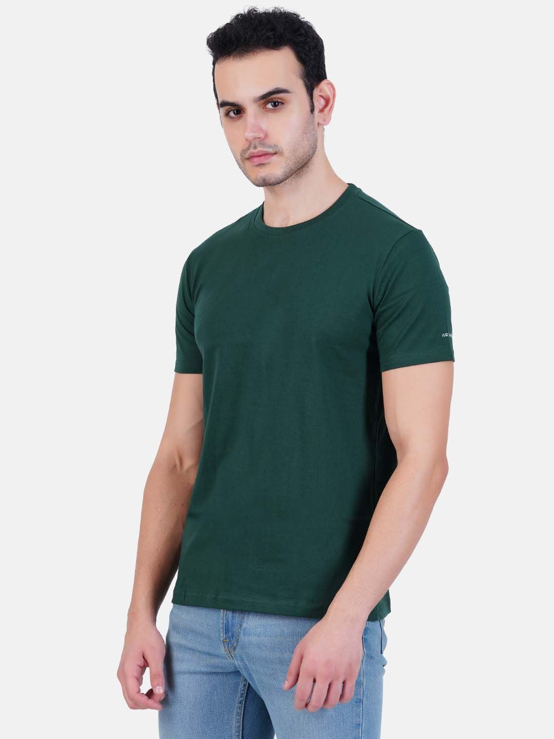 Pure Cotton T-Shirt for Men and Women - Bottle Green-6
