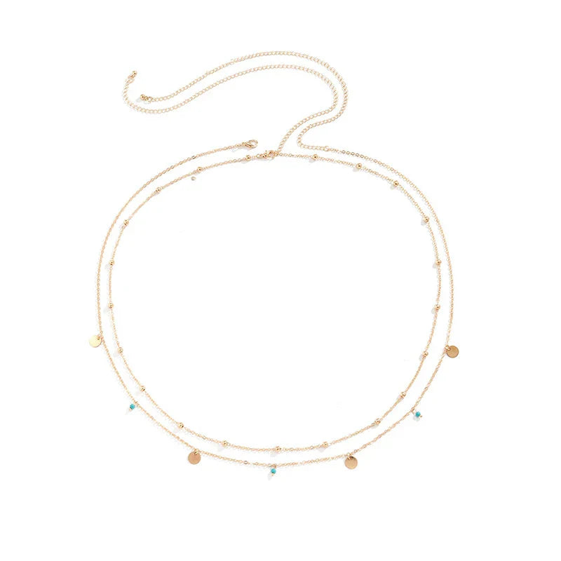 Sexy Double Thin Chain Women's Waist Chain Charming Butterfly Stainless Steel Belly Chain Summer Beach Bikini Body Jewelry