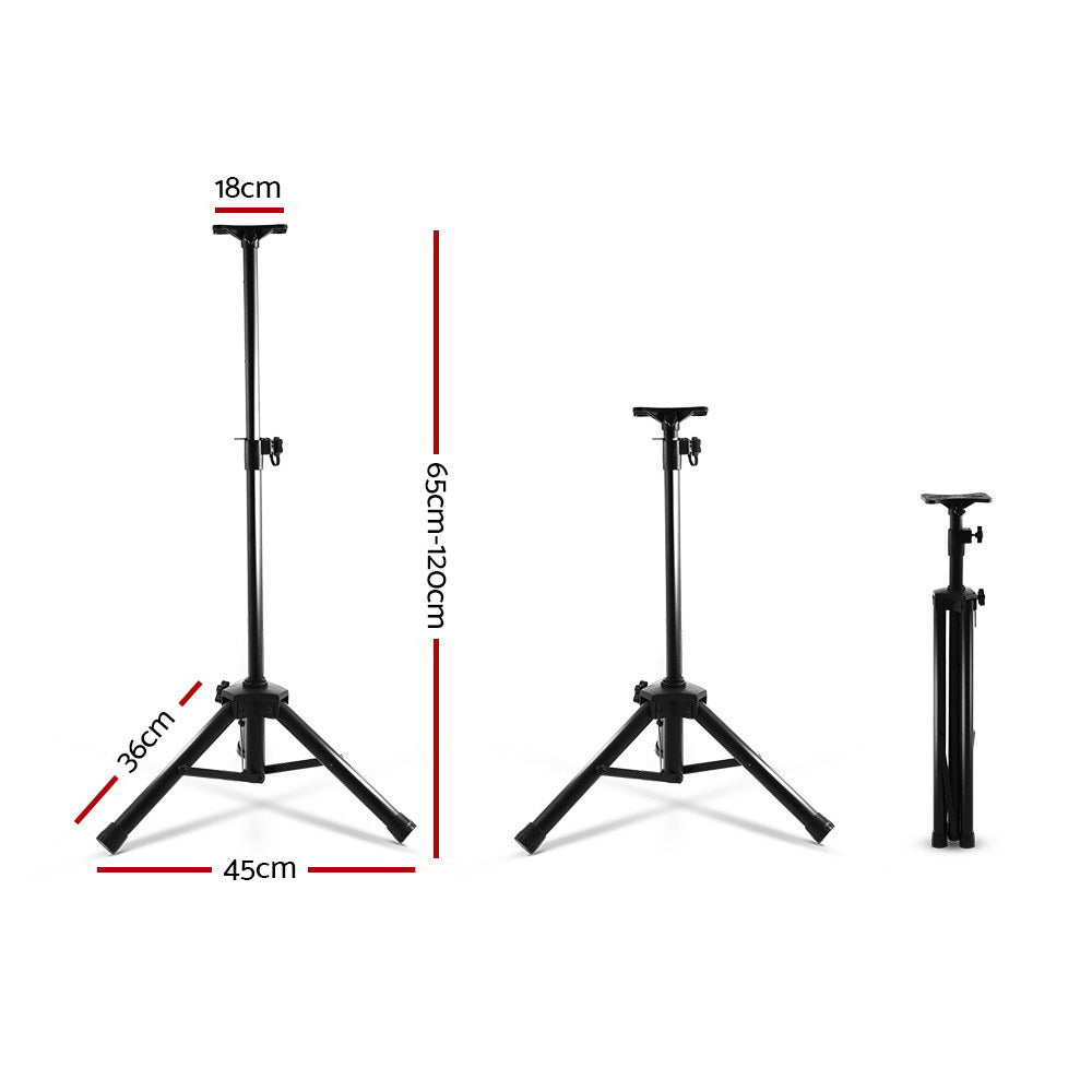 NNEDSZ Set of 2 Adjustable 120CM Speaker Stand - Black-1