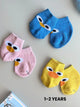 Soft Baby Socks for Boy and Girl with Birds Faces - Pack of 3 pairs