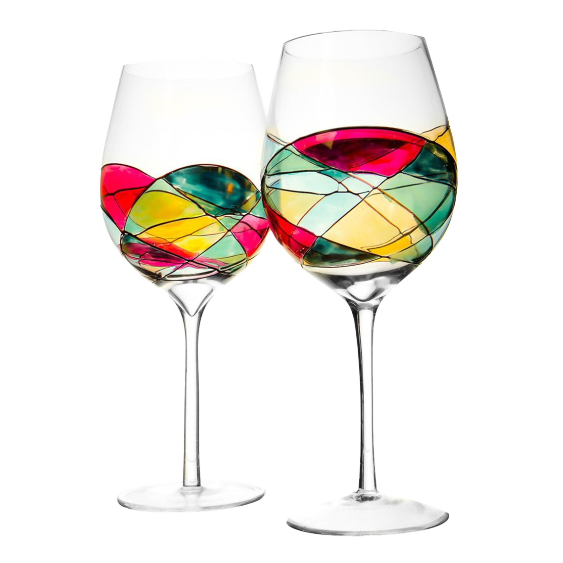 Artisanal Hand Painted Renaissance Romantic Stain - Set of 2 (Stemmed)-0