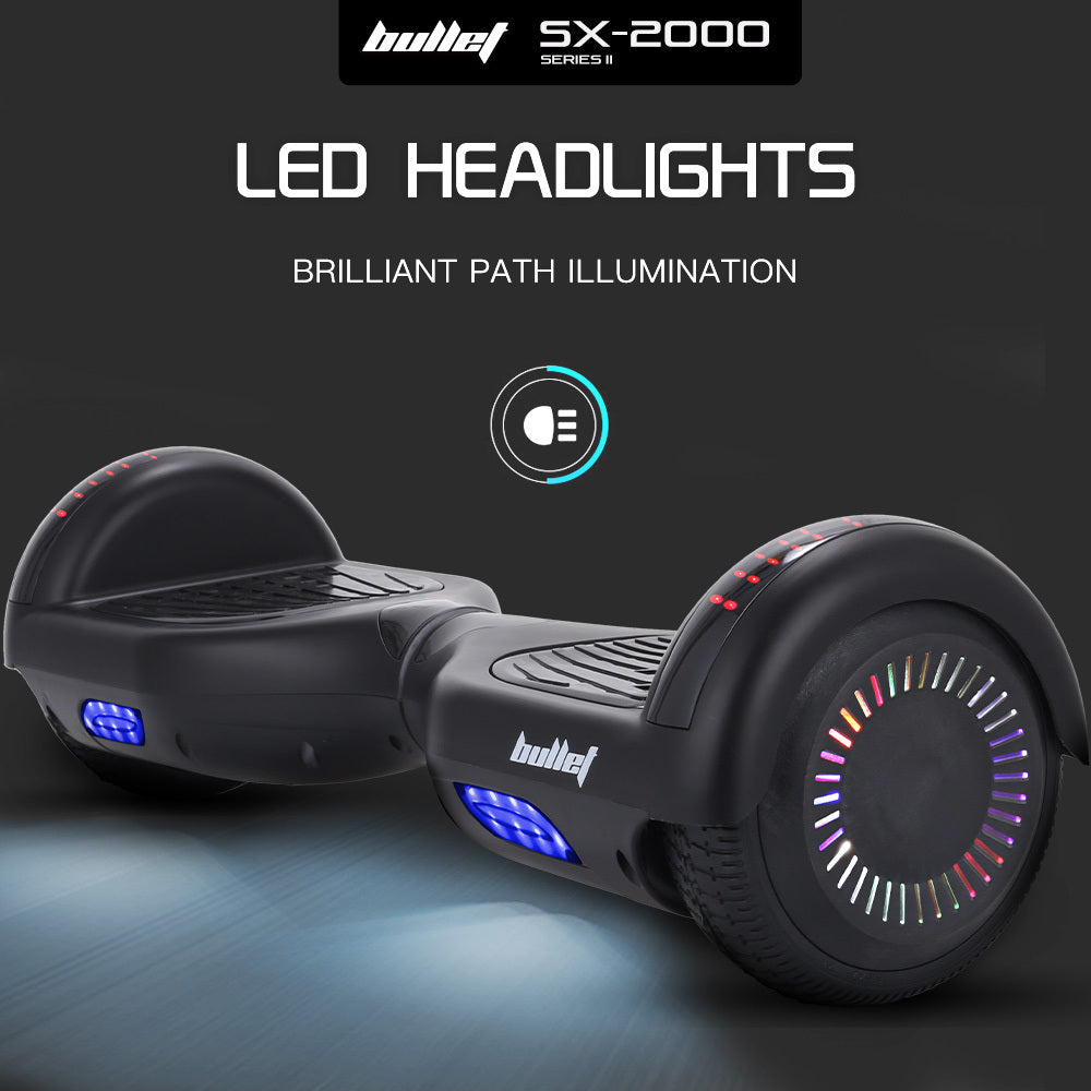 NNEDSZ Bullet SX-2000 Hoverboard Scooter, 500W Brushless, Superior Self Balancing System, UL Certified, LED Lights, Black-4