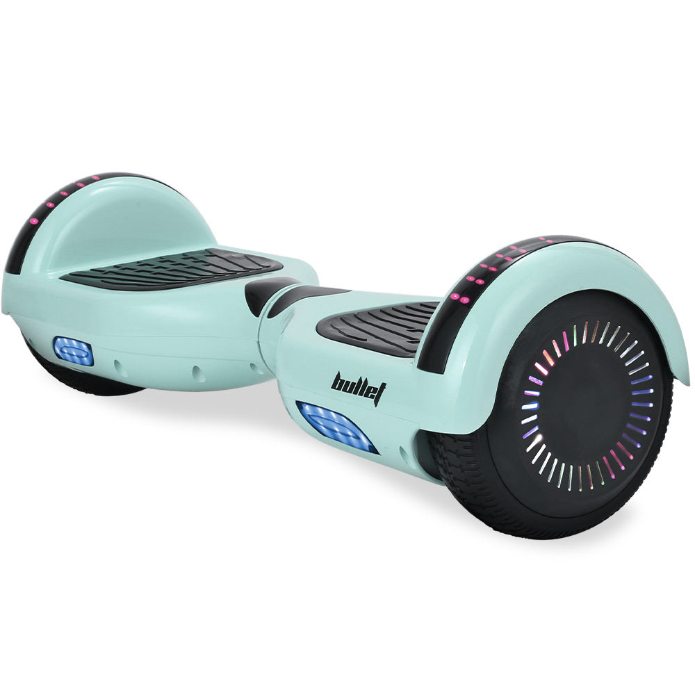 NNEDSZ BULLET SX-2000 Hoverboard Scooter, 500W Brushless, Superior Self Balancing System, UL Certified, LED Lights, Mint Green-0